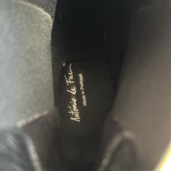 Antonia De Faria Tara Chelsea Black Suede Leather Lug Block Heel Boot Size 9 - Picture 14 of 14